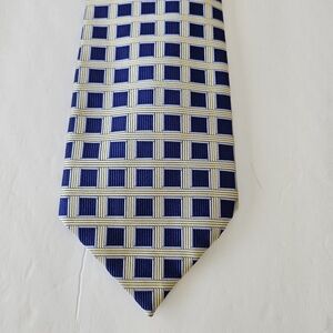Robert Talbott Mens Silk Tie USA Blue & Yellow